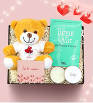 Kişiye Özel Peluş Ayıcık & En Çok Okunan Kitap & Beyaz Metal Kutulu Mum (Model 3)