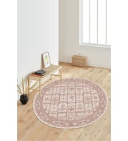 Dijital Baskılı Kaymaz Taban Yıkanabilir Yuvarlak Salon Halısı Koridor Halısı Paspas NDY-HT-35 (Çok Renkli)