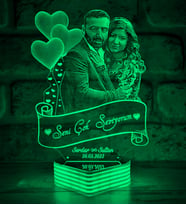 Seni Seviyorum Yazılı Sevgiliye Hediye, KİŞİYE ÖZEL Fotoğraflı 3D Led Lamba (Yeşil)
