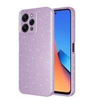 Xiaomi Redmi 12 Kılıf Kamera Korumalı Simli Lüks Koton Kılıf (Lila)