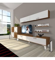 Decoraktiv Eko 6Y Slm Std Silver Tv Ünitesi Tv Sehpası (Beyaz - Kahverengi)