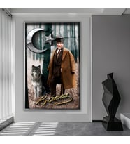 Metal Çerçeveli Atatürk Cam Tablo (Gümüş)