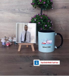 Fen ve Teknoloji Öğretmeni Fotoğraflı Dekoratif Taş, Kupa Bardak Beyaz Hediye (Model 11)