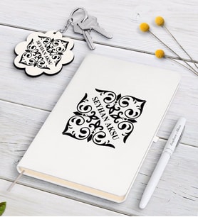 BK Gift Kişiye Özel İsimli Siyah Defter Kalem Ve Anahtarlık Hediye Seti-10 (Model 2)