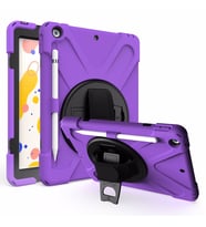 Apple iPad 6. Nesil 9.7 Kılıf Defender Askılı Zırhlı Tank Case A1893 A1954 (Mor)