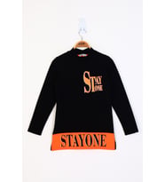 Toontoy Kız Çocuk Stay One Baskılı Tişört (Oranj)