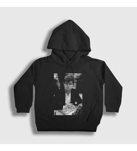 Presmono Unisex Çocuk Beyaz Magnus Carlsen Büyükusta Satranç Kapüşonlu Sweatshirt 424231tt (Siyah)