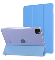 Apple iPad Pro 12.9 6. Nesil M2 Kılıf PU Deri Smart Standlı Case A2436 A2437 A27 (Mavi)