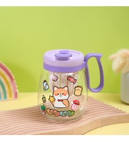 Süzgeçli Bardak Suluk, Yapışkanlı ve Pipetli, 15x13 - Beyaz (Mor)