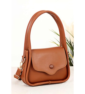 Klein Düğmeli Baget Kadın Omuz Çantası BP-4748O (Taba)
