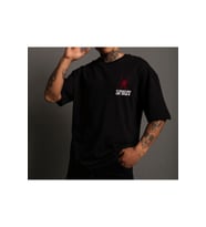 Unisex Oversize Eskitme Spirit Tshirt (Siyah)