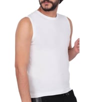 Tutku 108 Ribana Spor Fanila Erkek Atlet (Beyaz)