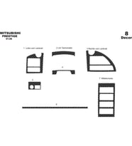 Meriç® Mitsubishi Prestige Delux Ön Torpido Kaplama Maun 8 Parça 08-10 (Karbon)