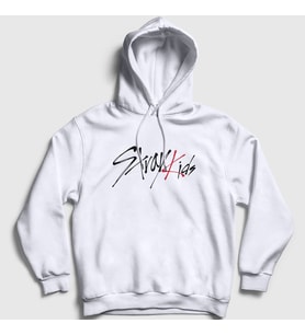 Presmono Unisex Beyaz Logo Stray Kids Kapüşonlu Sweatshirt 122750tt (Beyaz)
