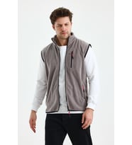 Monox Erkek Tam Fermuarlı Spor Polar Yelek (Gri)