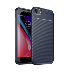 Apple iPhone SE 2022 Kılıf Zore Negro Karbon Tasarım Silikon Kılıf (Lacivert)