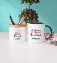 Kimya Mühendisi Kupa Bardak Lacivert ve Kalemlik (Model 5)