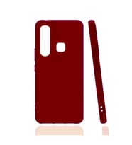 Infinix Hot 8 Kılıf Kamera Korumalı Silikon Rubber Arka Kapak (Kırmızı)