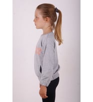 Toontoy Kız Çocuk You Wish Baskılı Sweatshirt ( Gri-Melanj)
