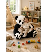 Panda Peluş Bebek - Çocuk Koltuğu %100 Yerli (Siyah - Beyaz)