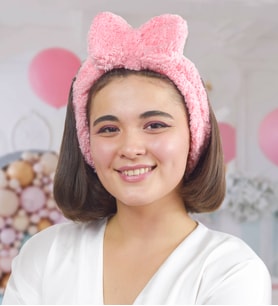 Sevdam Hediyelik Papyonlu Saç Bandı - Makyaj Bandı - Uyku Bandı (Pembe)