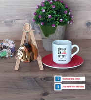 Teyzeye Hediye Türk Kahvesi Fincanı Ahşap Altlıklı ve Fotoğraflı Ahşap Anahtarlık Hediye (Model 3)