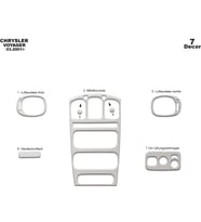 Meriç® Chrysler Voyager Ön Torpido Kaplama Maun 7 Parça 2001-2007 (Alüminyum)