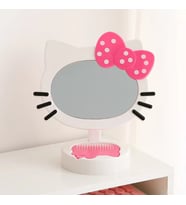 Livava Hello Kitty Taraklı Masaüstü Ayna, Beyaz, 21×20 (Pembe)