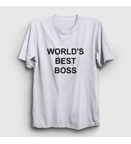 Presmono Unisex Sarı Worlds Best Boss The Office T-Shirt 346460tt (Beyaz)