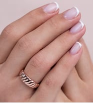 Mode Silver Taşsız tasarım gümüş yüzük (Rose)