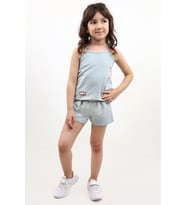 Toontoy Kız Bebek Baskılı Şortlu Takım (Yeşil)