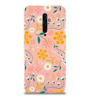 Oppo Reno 2z Uyumlu Lansman Kılıf Çiçek Tasarımlı İçi Kadife Kapak (Pembe)