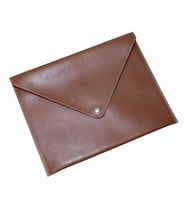 2K PU Deri A5 KÜÇÜK BOY Dosya Klasörü Belge Tutucu Su Geçirmez Portföy Zarf Dosya Klasör Kılıf A5 Çıtçıtlı Dosya 19,5X24,7 CM (Taba)