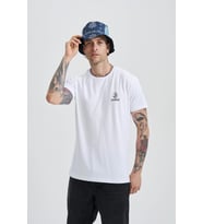 Blues Eyes Erkek Baskı Taş T-Shirt (Beyaz)