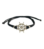 Handcraftedbyoz, Unisex, Paraşüt, Makrome El yapımı, Dümen Bileklik (Siyah)