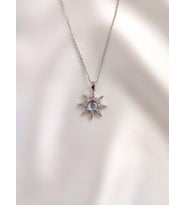 Kadın Paslanmaz Çelik Gold Opal Taşlı Kutup Yıldızı Kolye (Gümüş)