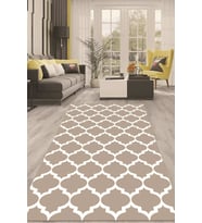 Dijital Kaymaz Taban Yıkanabilir Modern Renkli Salon Halısı Mutfak Halısı Yolluk ND-HT-1280 (Vizon)