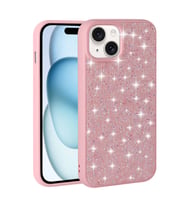 Vendas Apple iPhone 15 Kılıf Parlak Taşlı Tasarım Zore Pırlanta Kapak (Pembe)