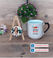 İspanyolca Öğretmeni Kupa Bardak Beyaz ve Fotoğraflı Ahşap Anahtarlık HediyeÖğretmenler Günü Hediyesi (Model 10)