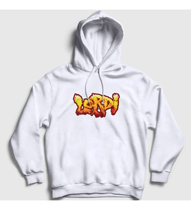 Presmono Unisex Beyaz Fire Logo Lordi Kapüşonlu Sweatshirt 379450tt (Beyaz)