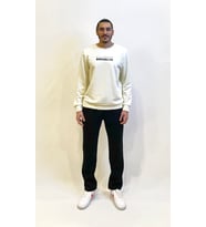 Erkek Bisiklet Yaka Rahat Kalıp 3 iplik Kalın Brooklyn Baskılı Sweatshirt SPR24sw29 (Ekru)
