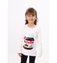 Toontoy Kız Çocuk Nutella Baskılı T-Shirt (Ekru)