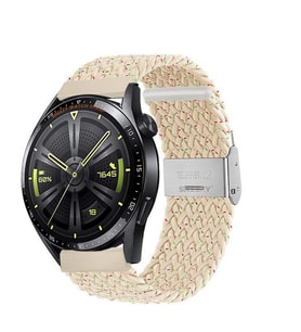 Sneezy Huawei Watch Gt4 46mm İle Uyumlu 22mm Metal Klips Solo Fiberlink Örgü Kordon (Desenli)