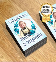 7 Temalı Kişiye Özel Resimli Doğum Günü Magneti  8x6 Cm 10 Adet (Mavi)