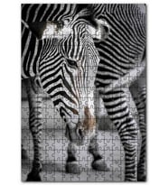 Cakapuzzle Hüzünlü Zebra ve Burnundaki Leke Puzzle Yapboz MDF (Ahşap) (500 Parça)
