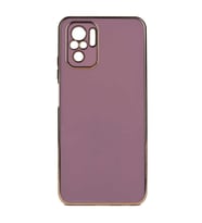Xiaomi Redmi Note 10S Kılıf Kenarları Gold Kamera Korumalı Renkli Pastel Silikon Açık Yeşil BARK (Mor)