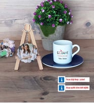 Eczane Teknikeri Türk Kahvesi Fincanı Ahşap Altlıklı ve Fotoğraflı Ahşap Anahtarlık Hediye (Model 4)
