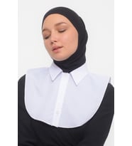 Kadın Düz Gömlek Yaka Hazır Tesettür İç Boyunluk Kurtarıcı Yakalık (Beyaz)