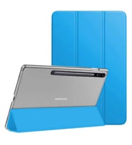 Samsung Galaxy Tab S7 Plus / S8 Plus X800 T970 T975 T977 Kılıf PU Deri Smart Sta (Mavi)