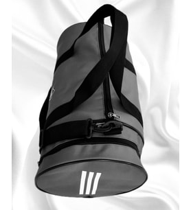 SEVBAGS 600 DENYE ÇİZGİLİ SİLİNDİR SPOR ÇANTASI (Gri)